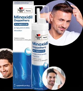 Миноксидил 5% пена от выпадения потери волос для быстрого роста волос Doppelherz Minoxidil, 60 г