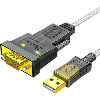 Кабель DTECH DT-5002E USB — RS232 з роз'ємом DB9 промисловий, 0.5 м, для касових апаратів та принтерів