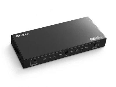 BIAZE HDMI 2.0 Two-In с аудиоразделителем и пультом дистанционного управления, оптоволоконный аудиокоммутатор высокой четкости 4K/60 Гц, аудиоконвертер для двух наушников для телевизора