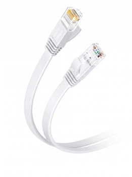Патч-корд Ugreen 45465 Cat 6 плоский 30 м Сіро-білий