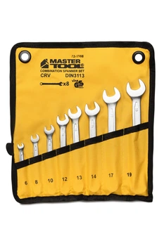 Ключі комбіновані MASTERTOOL COLD FORGED набір 8 шт (6/8/10/12/13/14/17/19 мм) 31CrV3 DIN 3113 у чохлі 72-1108
