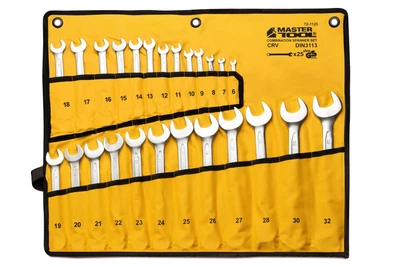 Ключі комбіновані MASTERTOOL COLD FORGED набір 25 шт (6–28/30/32 мм) 31CrV3 DIN 3113 у чохлі 72-1125