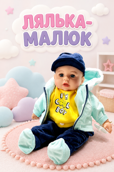 Кукла-пупс мягконабивная музыкальная «Мой малыш», 44 см, вид 4 (M 5924 I UA)