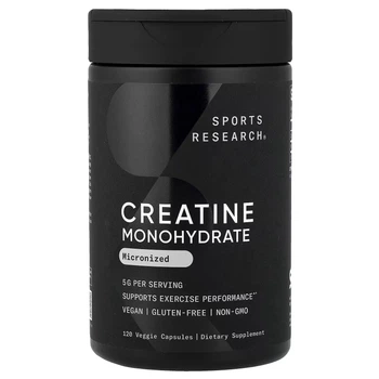 Креатин Sports Research Creatine Monohydrate 120 Veggie Capsules (1.25 g per Capsule)