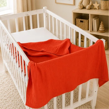 Плед детский MirSon №003 Pure Muslin Terracotta 150х220 см (2200013892915)