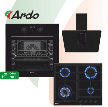Комплект Духовой шкаф электрический Ardo ABO18EB4 + Варочная поверхность газовая Ardo AGH63G1WFCB4 +Вытяжка кухонная Ardo AHI361EB4