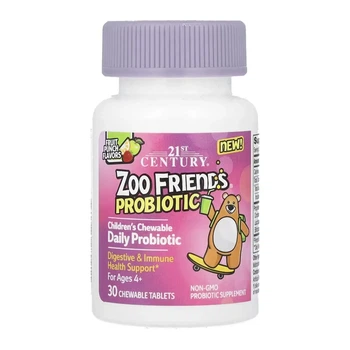Пробиотики для детей 21st Century Zoo Friends Probiotic 30 chewable tabs (1086-2023-10-7110)