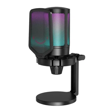 Микрофон Fifine AmpliGame A6 NEO Black, Конденсаторный, Кардиоидный, USB подключения, Plug & Play, RGB подсветкой