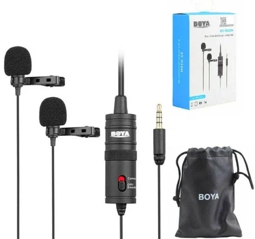 Петличні мікрофони Boya BY-M1DM — 2 шт., для камери та смартфона