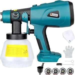 Аккумуляторный краскопульт HVLP под аккумулятор Makita 18V (200 Вт, бак 1000 мл) - беспроводной пистолет-распылитель
