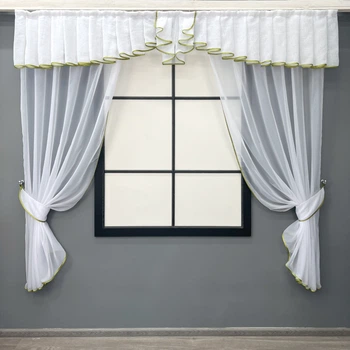 Кухонный комплект VR-Textil № 00к шторы с ламбрекеном белый 200×170 см (59-985)