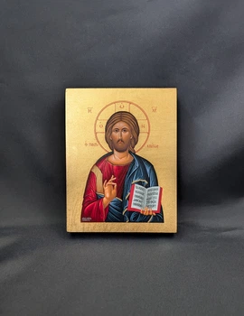 Маленькая писаная икона Иисуса Христа 9×11,5 см