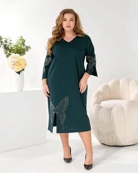 Женское платье изумрудное 48-50 р2322А.219