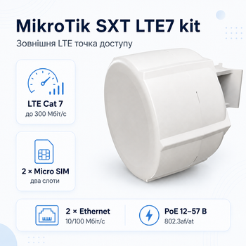 Точка доступу MikroTik SXT LTE7 kit Micro SIM PoE 12-57В (SXTR&R11e-LTE7)