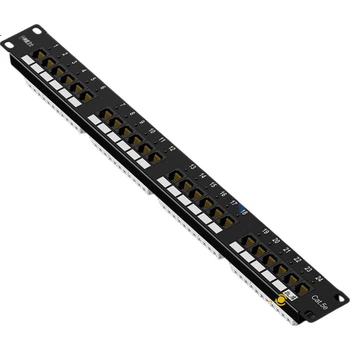 Патч-панель SDWS 19" 1U 24 порта Cat 5e в сборе с органайзером (SC-524L)