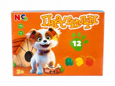 Пластилин, 12 цветов, 240г, со стеком (832520)