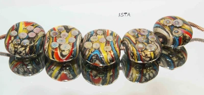 Набор стеклянных бусин 19мм * 7мм отв:2мм № 6180 ISTA Lampwork