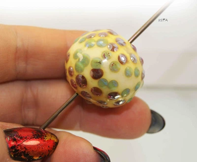 Стеклянная бусина 27*24 мм отв: 2 мм №7436 ISTA Lampwork