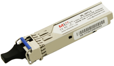Модуль MlaxLink оптичний одноволоконний SFP-WDM-20 км-1310/1550 нм-1,25 Гб/с LC(ML-30TLC)