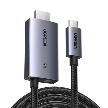 Кабель-адаптер UGREEN Type-C - HDMI 4K 60 Гц с питанием PD для Switch, ноутбука и монитора, 2 м