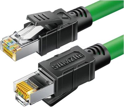 Патч-корд SAMZHE Cat 6a 10 Гбит/с двойно экранированный 15 м Зеленый (SPFC6A-150)