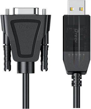 Кабель DIT USB-RS232 для последовательной связи, промышленного класса, разъем DB9 «мама», COM-порт, для передачи данных, с поддержкой чипа FTDI и индикаторной лампочкой, кабель для отладки на большом расстоянии, IOT5084B, 15 м.
