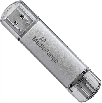 Флеш пам'ять USB MediaRange Combo Flash Drive 16GB USB 3.0 + Type-C Silver (MR935)