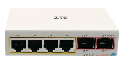 Коммутатор ZTE LUMA006 6 портов 2.5G Ethernet 10G корпоративный для видеонаблюдения