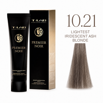 Крем-краска для волос T-LAB Professional Premier Noir 100 мл 10.21 Lightest Iridescent Ash Blonde