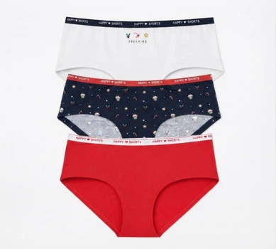 Трусики-хипстеры набор 3 шт. для женщины Happy Shorts LYCRA® HS-1240 L Комбинированный
