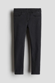 Джеггинсы Skinny зауженные облегающие для девочки H&M Super stretch 1228532-008 128 см (7-8 years) графитовый