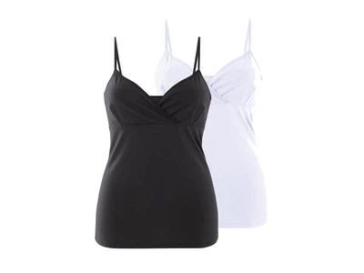 Майка для кормящих мам с вшитым топом 2 шт. для женщины Esmara LYCRA® 473691 L черный, белый