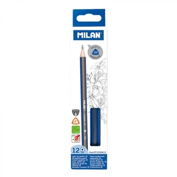 Олівець ч/гр трикут. 2В ТМ "MILAN" 12шт., D2,4mm