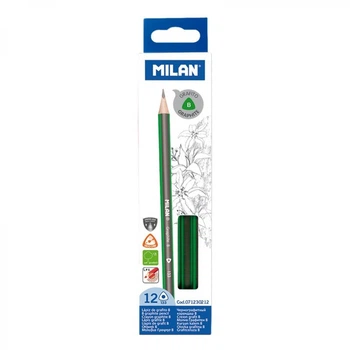 Олівець ч/гр трикут. B ТМ "MILAN" , D2,4mm