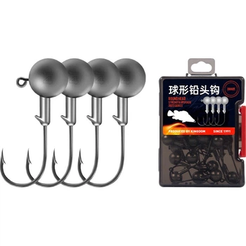 Крючок для джиг-приманки Guowangliya Lead Jig Hook, усиленная версия 3X, с защитой от зацепов снизу, для ловли мандариновой рыбы, окуня, толсторотого окуня, мягкий крючок для приманок, 8,5 г/коробка из 20 штук.