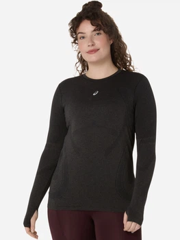 Спортивная кофта женская ASICS Road Seamless LS Top 2012D290-001 S Черная с серым (4570158791069)