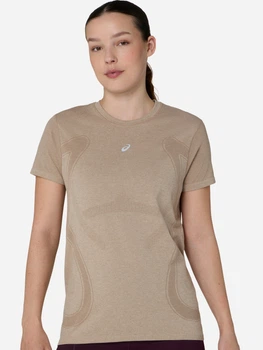 Спортивна футболка для бігу жіноча ASICS Road Seamless SS Top 2012D292-200 L Бежева (4573690001658)