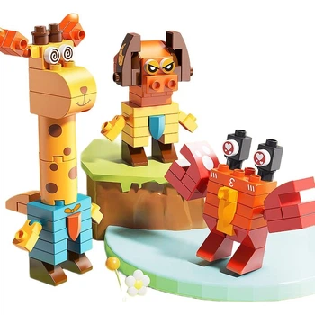 Набор FEELO, совместимый с крупными строительными блоками LEGO, игрушка-конструктор для детей, подарок на день рождения для мальчиков и девочек, тематика животных, 1690 пакетов.