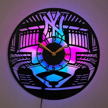 Настенные часы New York Yankees Нью-Йорк Янкиз с LED-подсветкой MLB бейсбол спортивный декор