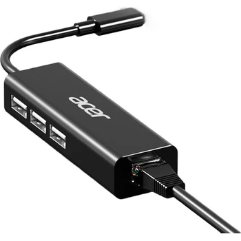 Адаптер Acer Type-C на Ethernet, дротовий перетворювач мережевої карти, USB-концентратор, сумісний з iPad, док-станція розширення для ноутбуків Lenovo і Huawei, мережевий кабель-адаптер