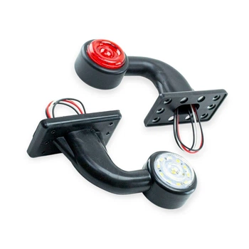 Ліхтар габаритний (ріг кривий) малий LED (к-кт 2 шт) (red-white) AutoLight