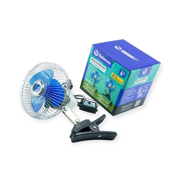 Вентилятор 12 V (d 6" - 15,0 см) металлический, прищепка, 2 скорости Balansa