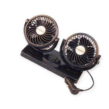 Вентилятор двойной 12 v (2 х d 4" - 10,4 см) на стойке, две скорости lavita