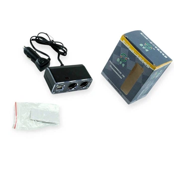 Розгалужувач прикурювача 2 вих. 5А, 60Вт, 2 USB 2.1А, провід 0,75м, Євро