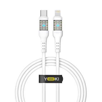 Кабель USB YOKI CYBER YK-CY23 Type-C to Lightning 30W 1.2m белый с текстурированной оплеткой
