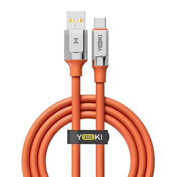 Кабель USB YOKI ULTRA YK-UL61 Type-C 3A 1.2m с защитой от изломов и высокой эластичностью черный
