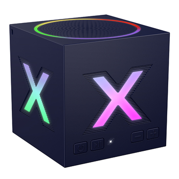 Портативная колонка Borofone BR101 Bluetooth 5.4 с RGB подсветкой и Hi-Fi звуком компактная синяя