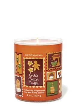 Ароматична свіча Bath and Body Works "Cookie Butter Truffle Scented exclusively fragranced soy wax blend candle, 227 г (667659416424)