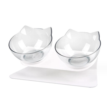 Миска двойная для кормления кота с наклонной антискользящей подставкой UKC Feeding Bowl