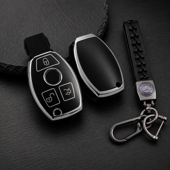 Чохол до ключа Mercedes Мерседес 3 кнопки з брелоком та карабіном